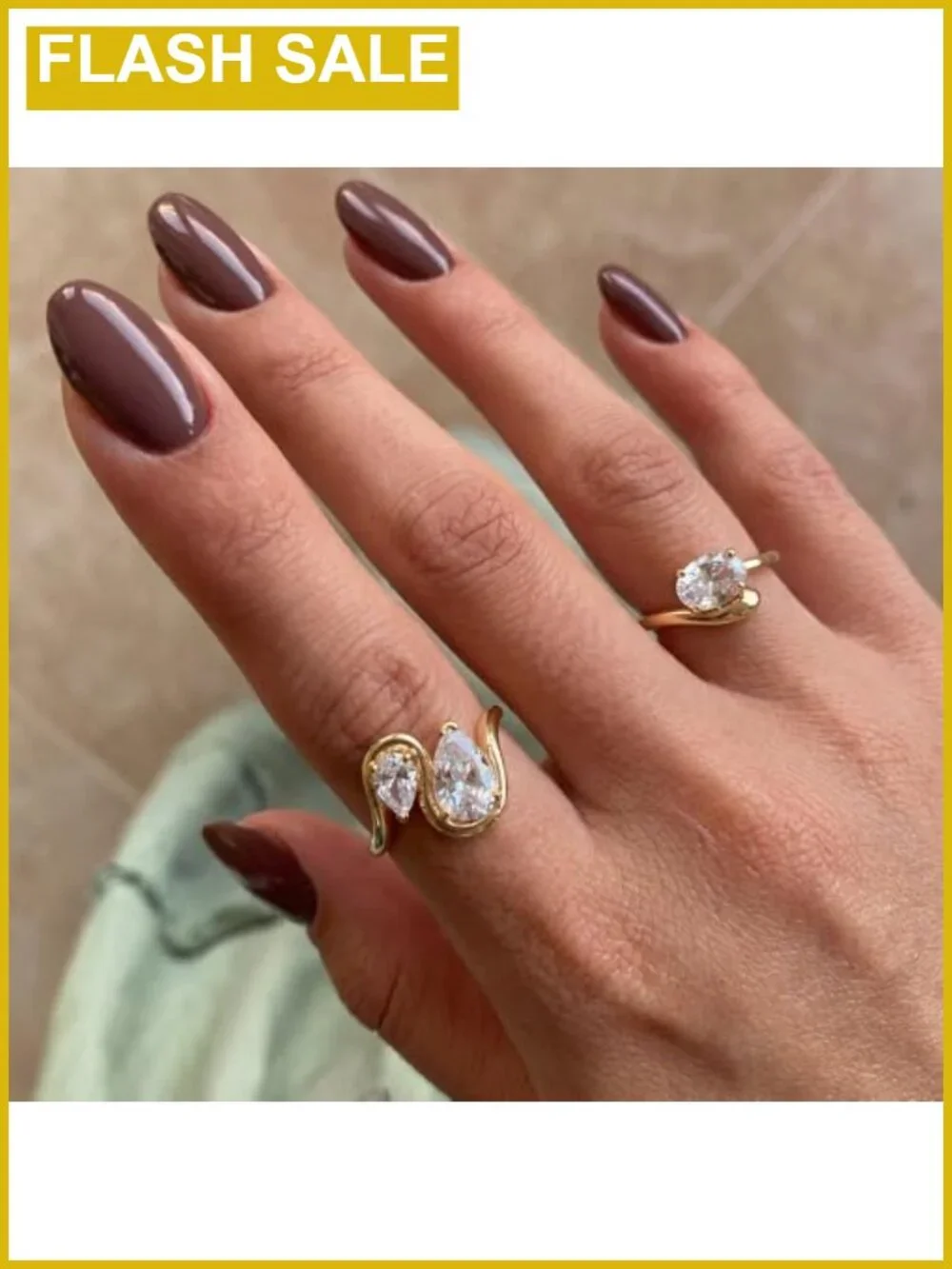 14K Gold-Plated Stackable Cubic Zirconia Promise Ring for Women